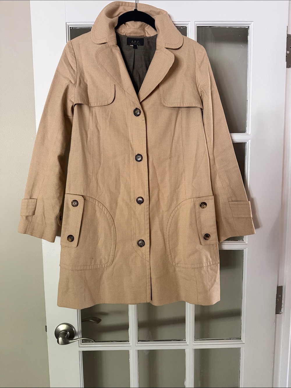 A.P.C. Light Beige Single-Breasted Trench Coat
